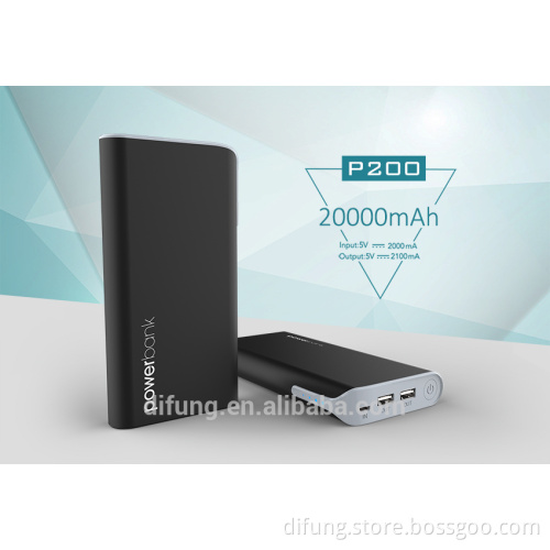 Dual USB 20000mah Power Bank External Battery Charger Pack for mobile 2017